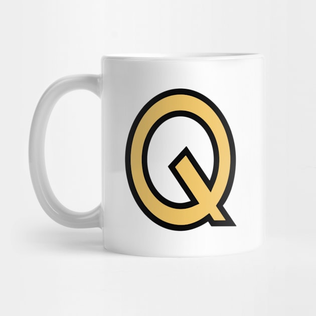 Funky Yellow Letter Q by Thespot